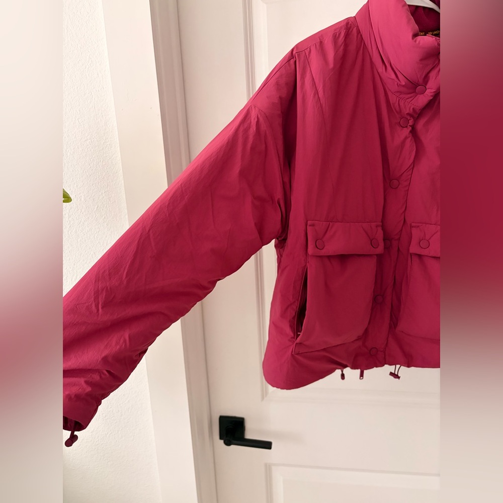 Free People Packable Raspberry Oversized Puffer Jacket - Picture 3 of 9